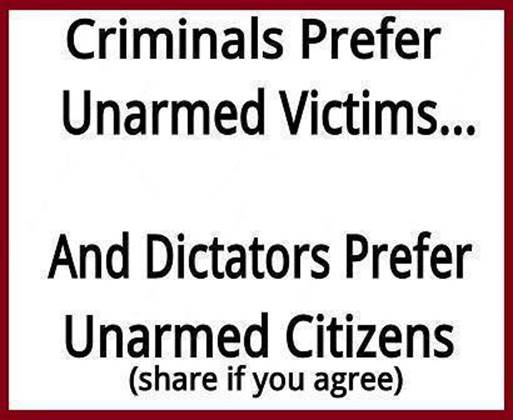 criminals and dictators prefer no guns
