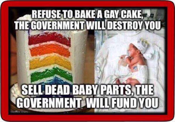 Abortion Gay marriage cake baby parts