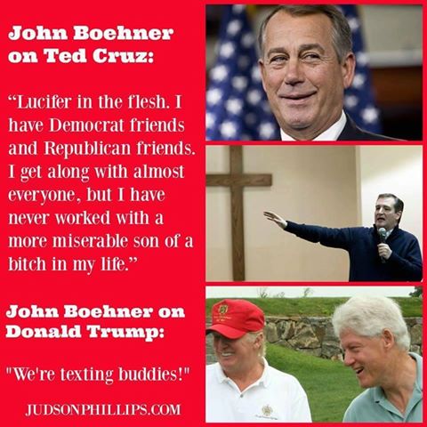 Cruz Trump Boehner Lucifer Texting Buddies
