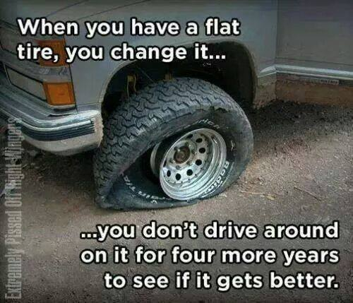 Elections change flat tire