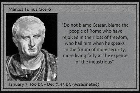 Government Welfare Cicero on giving up freedom for handouts