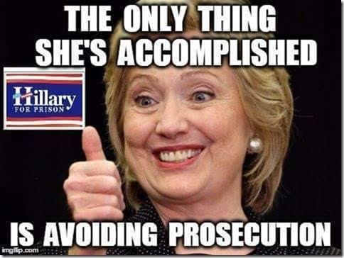 Hillary accomplished avoiding prosecution