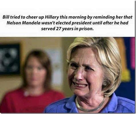 Hillary prison Nelson Mandela