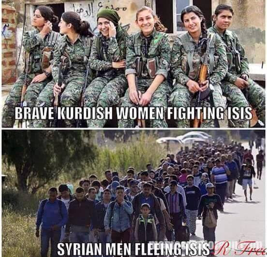 Muslims brave Kurds running Syrians