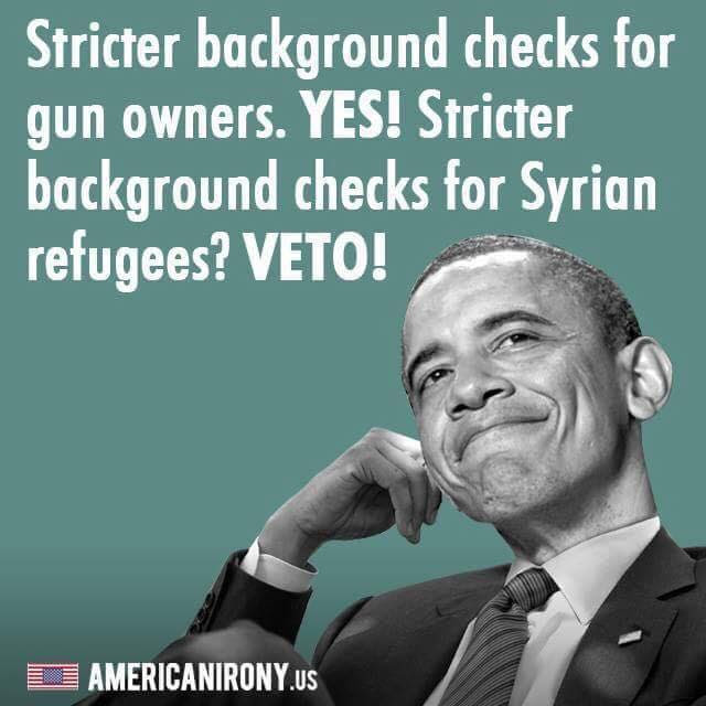 Obama background checks guns not Syrians
