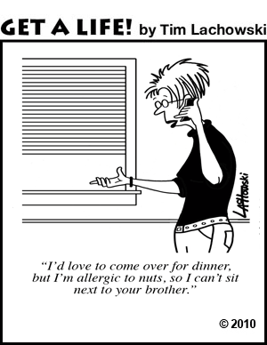 Silly allergic to nuts brother