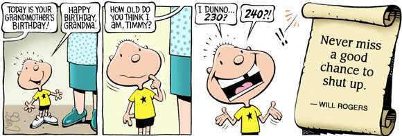 Silly kid calling grandmother old