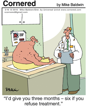 Silly patient lives longer without treatment