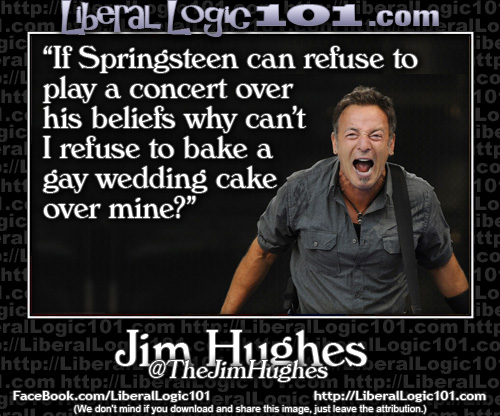 Stupid liberals Bruce Springsteen baking cakes