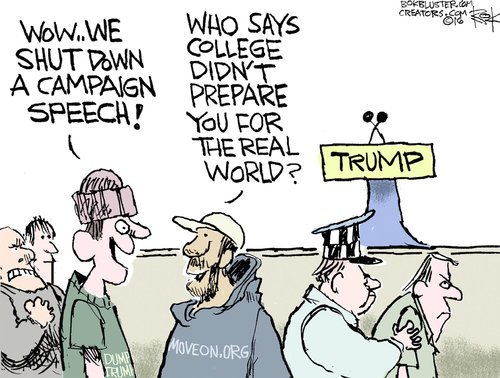 Stupid liberals attack constitution free speech college