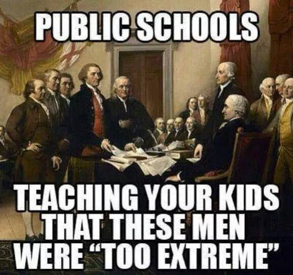 Stupid liberals public schools founding fathers