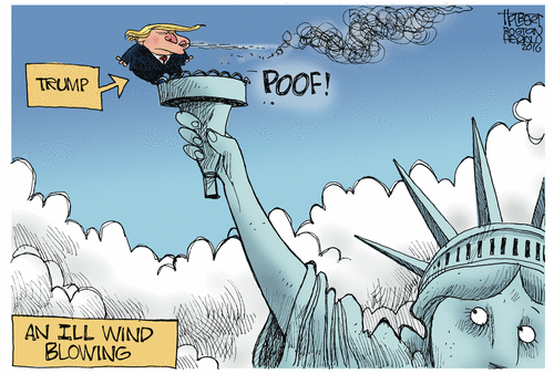 Trump blows out Statue of Liberty's light