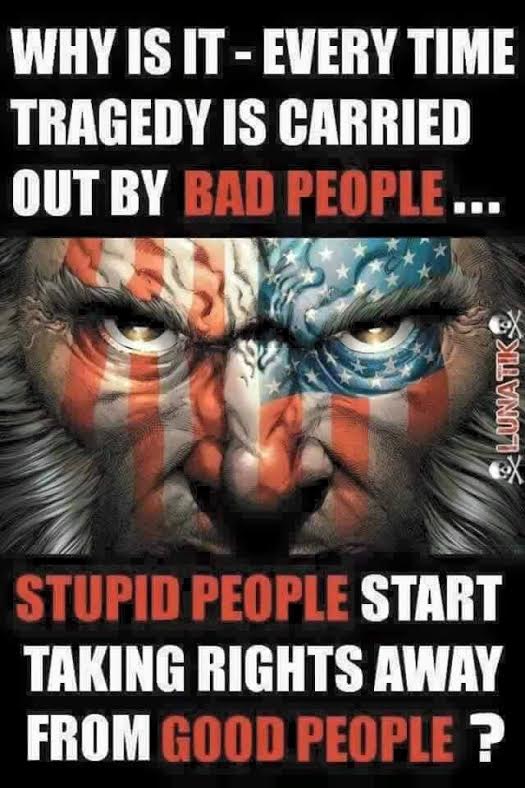 Wisdom bad things make government take away good people's rights