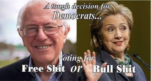 Bernie Hillary free shit bullshit