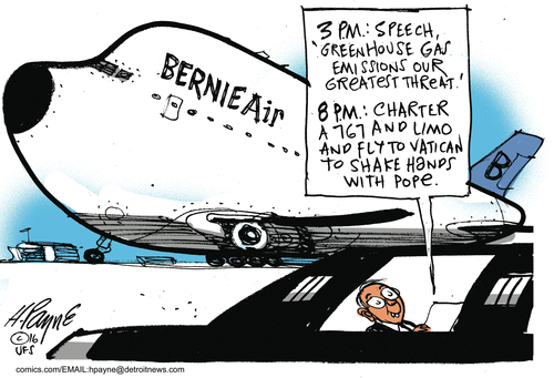 Bernie green hypocrisy