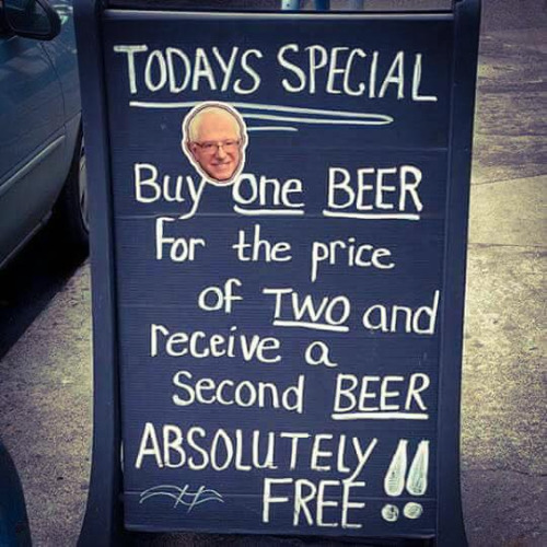 Bernie socialist beer prices