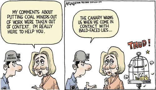 Hillary lies to coal miners