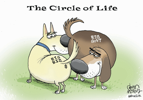 Politics dogs sniffing butts