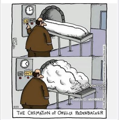 Silly Orville Redenbacher cremation
