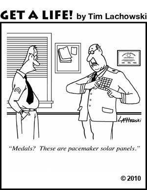 Silly military medals solar panels