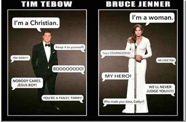 Stupid liberals Tebow v Jenner