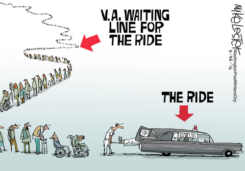 Government VA waiting line hearse