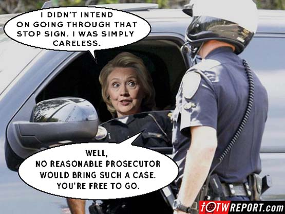 Hillary extremely careless no ticket for red light running