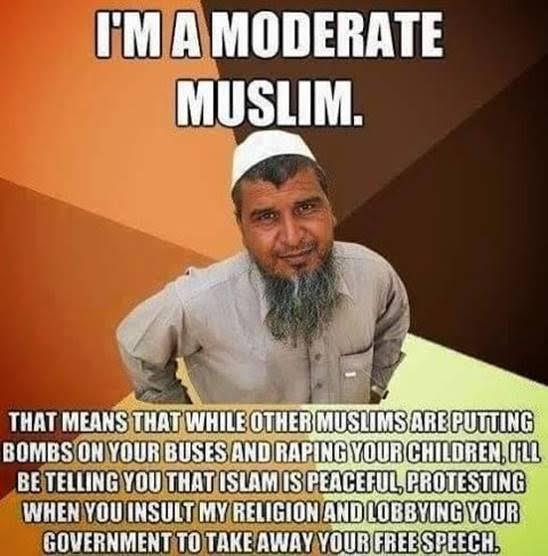 Islam moderates support extremists