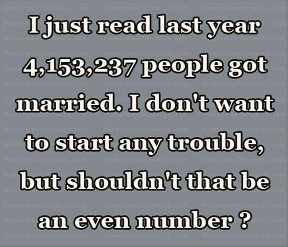 Silly odd number of people married