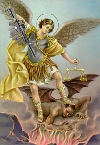 St. Michael smites Satan with his AR-15
