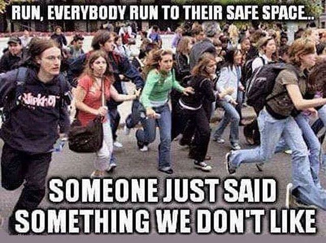 Stupid liberals triggers and safe spaces
