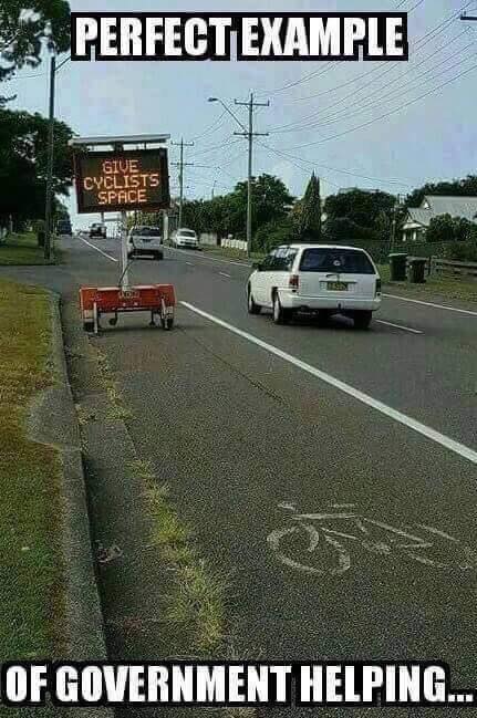 Government helping bicyclists