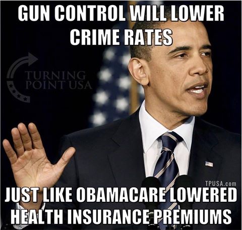 Gun control and Obamacare neither does what's promised