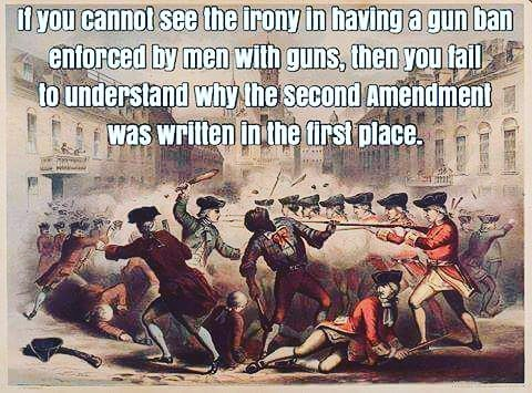 Guns ironic to grab with guns