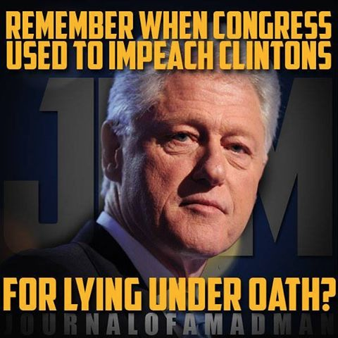 Hillary husband impeached for lying under oath
