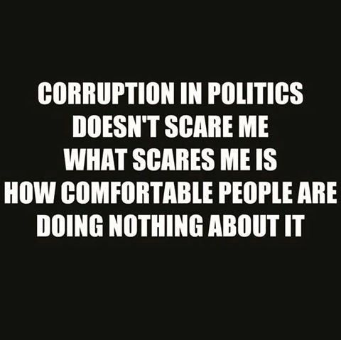 Politics corruption people comfortable