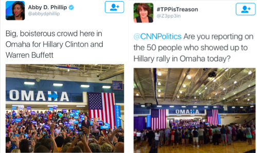Trump versus Hillary rallies