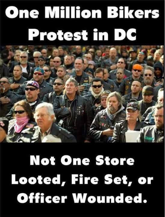 Blacks bikers protested in DC without rioting