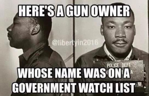 Gun MLK gun owner on government list