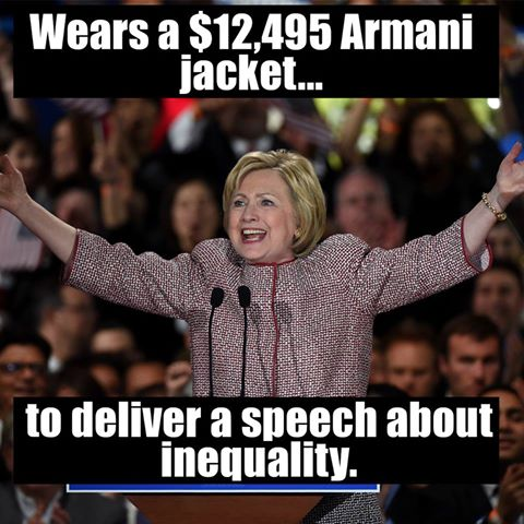 Hillary 12,000 dollar jacket for speech about inequality