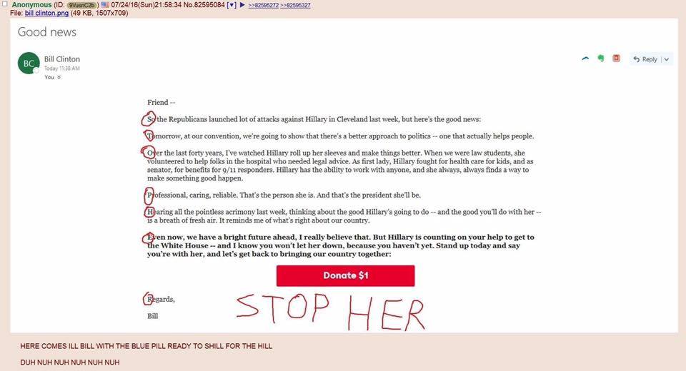 Hillary bill secret stop her message