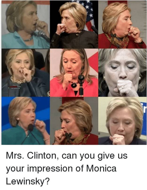 Hillary coughing Lewinsky