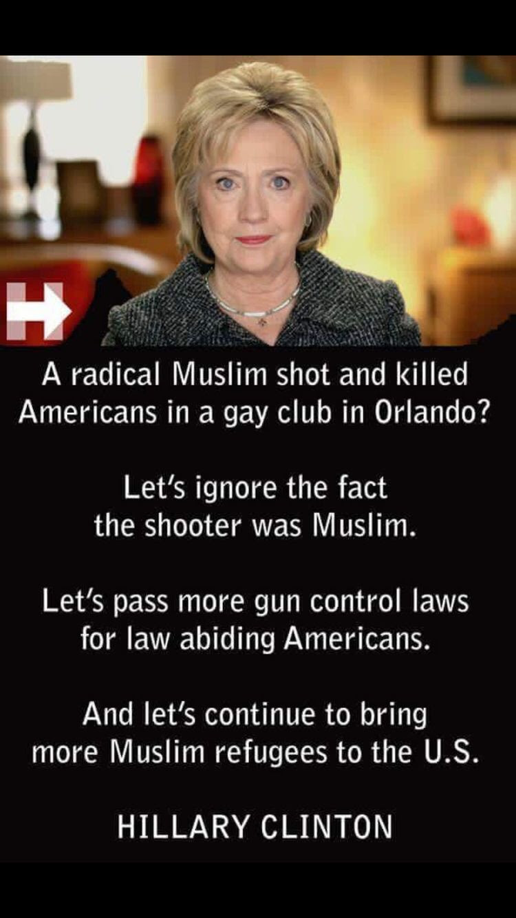 Hillary ignores Islamic terrorism