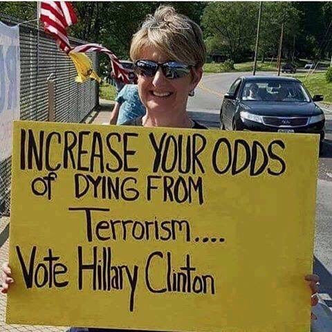 Hillary increase odds of dying from terrorism