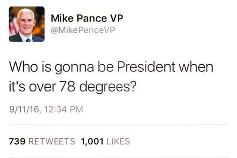 Hillary president when over 78 degrees