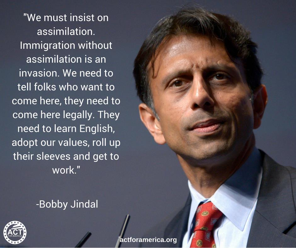 Immigration Jindal on virtues of assimilation