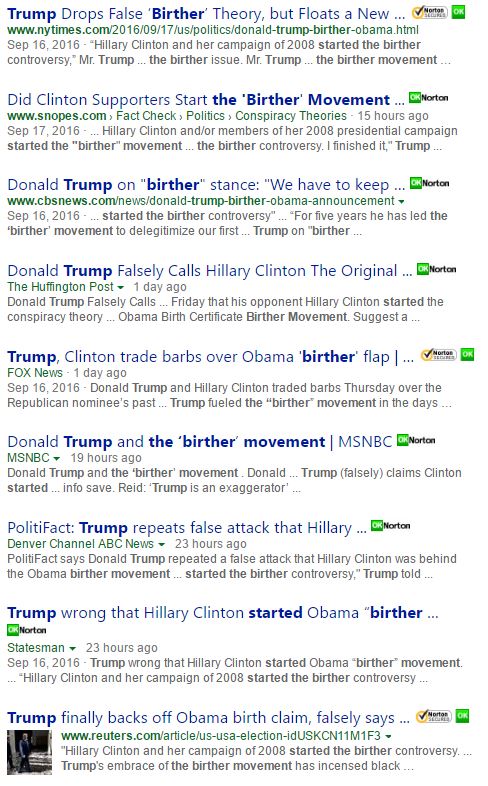 Media denies that Hillary started birther movement