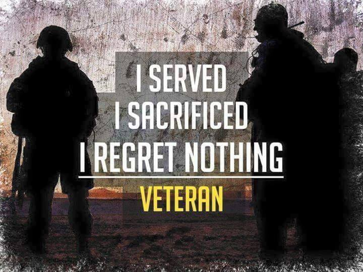 Military veteran no regrets