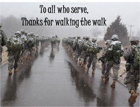 Military walking the walk