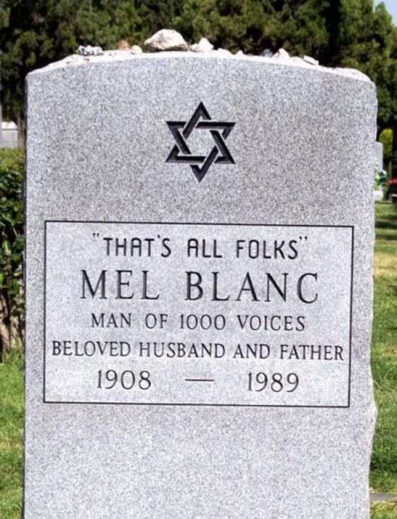Silly stuff Mel Blanc's tombstone